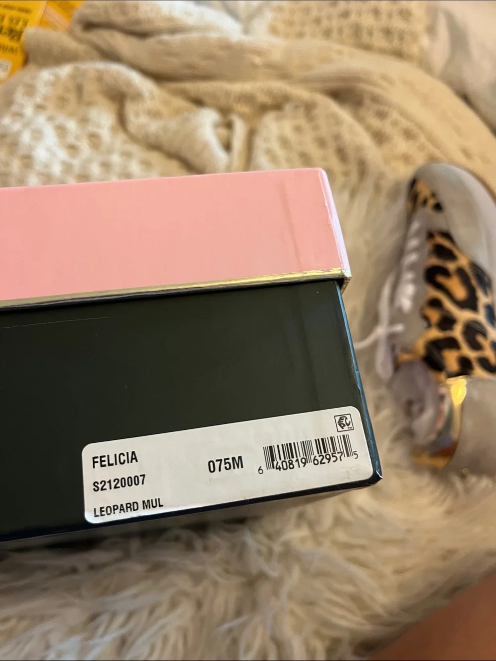 NWT Kate Spade Leopard-Print Low-Top Sneakers in Tan, Black & White Size 7.5